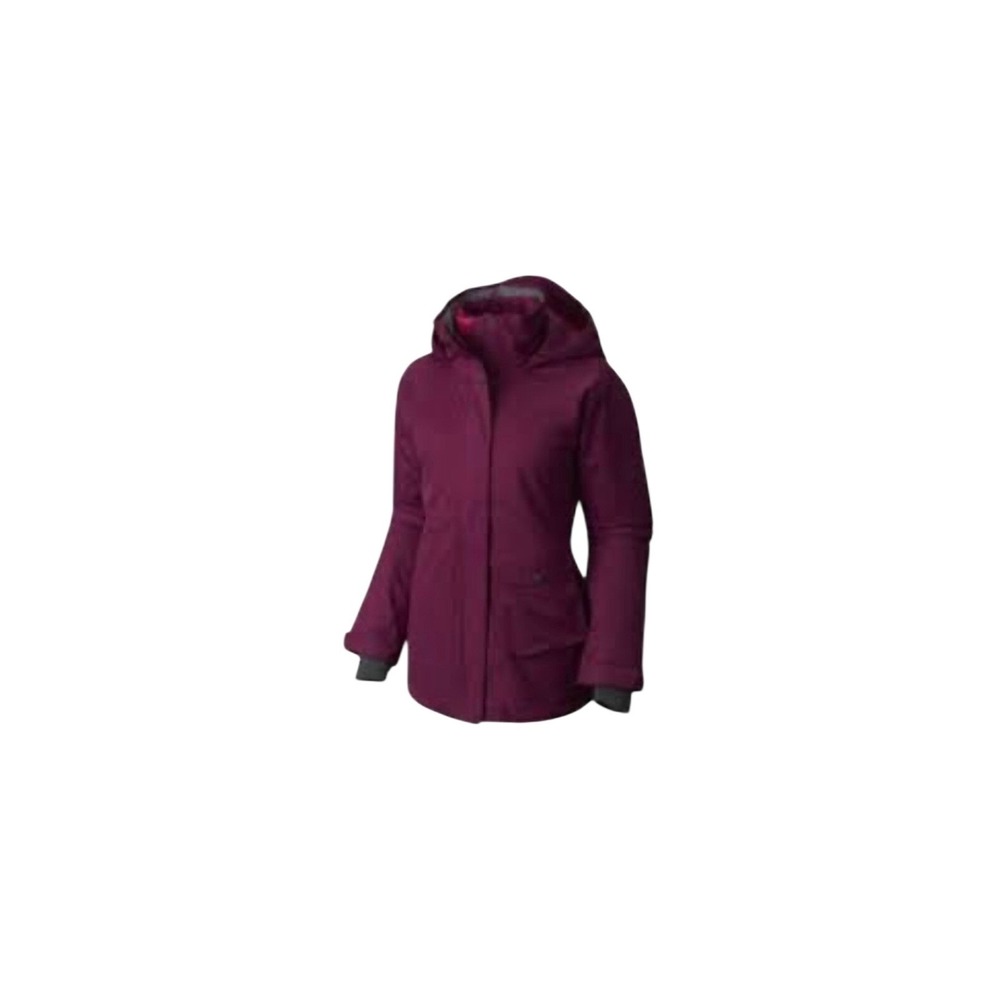 Mountain Hardwear Barnaby Burgundy RECCO Hooded Ski Snowboard Jacket Women Small